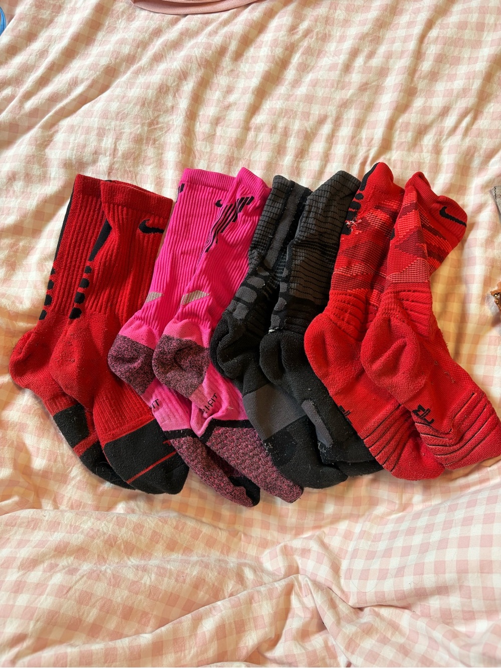 Nike Athletic Crew Socks Pack - Red, Pink, Black